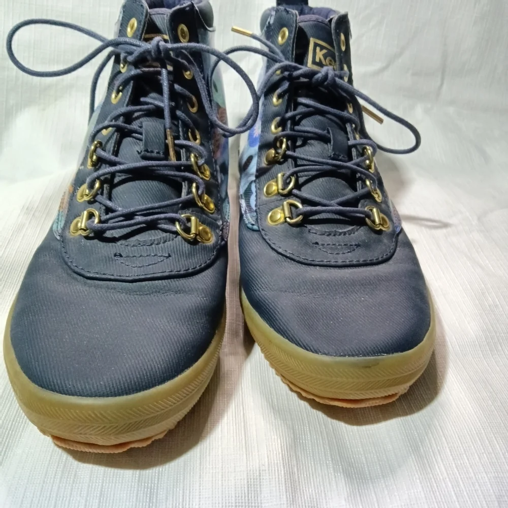 Keds x Rifle Paper Co. Scout Garden Party Boots Blue Canvas 7 - Picture 3 of 9